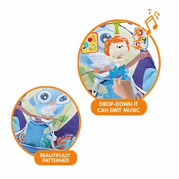 Продукт TEANTOYS Cute Cartoon Animal Rocker - Бебешки шезлонг с вибрация и играчки - 0 - BG Hlapeta
