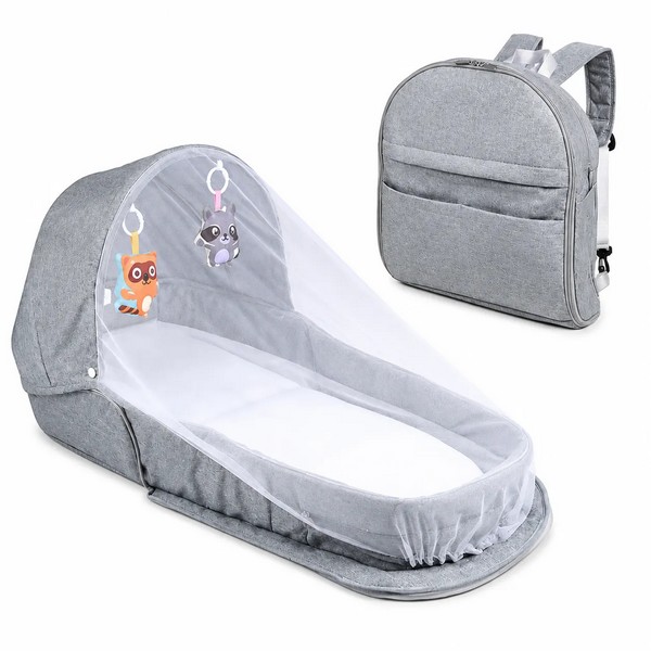 Продукт TEANTOYS - Бебешко преносимо легло 2 в 1 с чанта-раница, матрак, сенник и мрежа против насекоми - 0 - BG Hlapeta