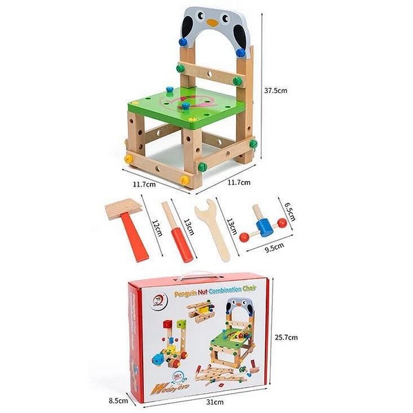 Продукт TEANTOYS Работилница - Дървен Конструктор, Образователен комплект с инструменти 100+ части - 0 - BG Hlapeta