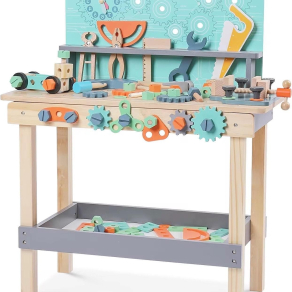 TEANTOYS - Дървена Детска Работилница с Инструменти 73 см
