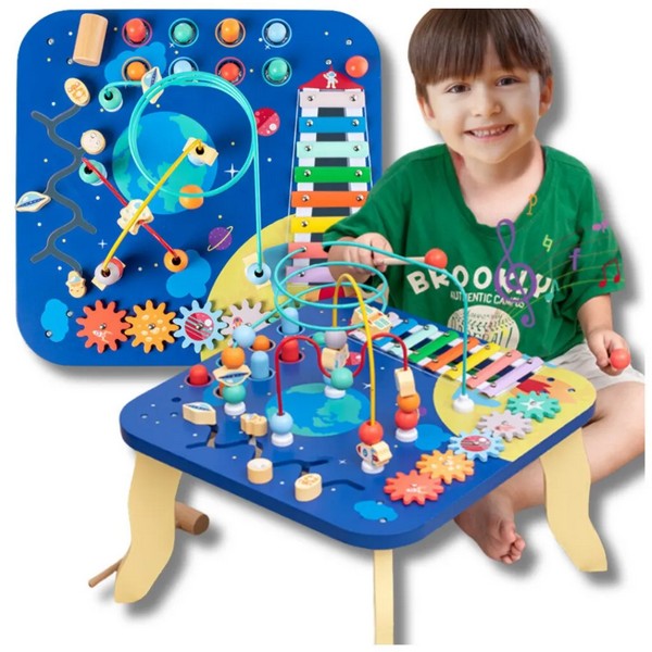 Продукт TEANTOYS - Дървена мултифункционална масичка за игра – образователен център с музикални и логически занимания - 0 - BG Hlapeta