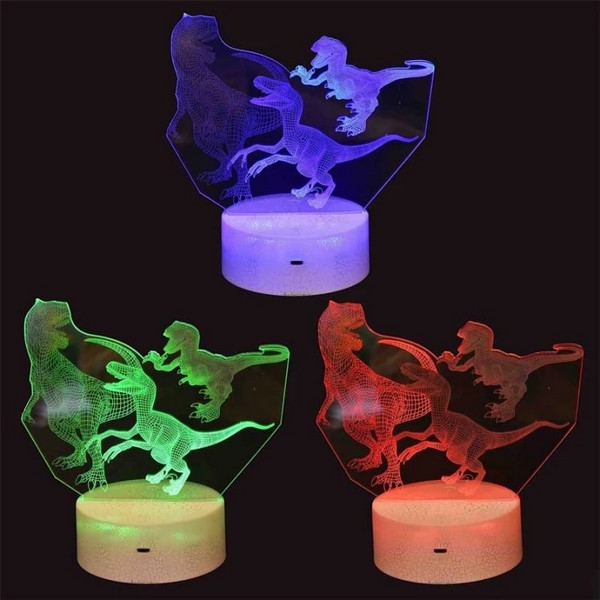 Продукт Robe Toy Динозавър - Декоративна 3D LED нощна лампа, променящи се цветове, 18 см - 0 - BG Hlapeta