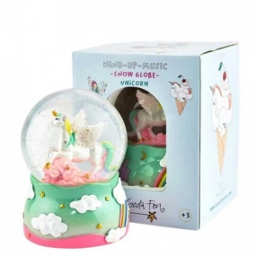 Robe Toy Unicorn - Декоративна снежна топка с музика, еднорог и блестящи падащи частици Robe Toy Unicorn - Декоративна снежна топка с музика, еднорог и блестящи падащи частици