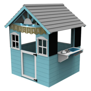 GINGER HOME - Детска дървена къща за игра с кухня – 110×103×137 см