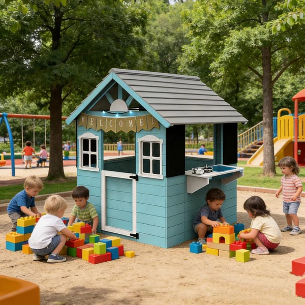 Продукт GINGER HOME - Детска дървена къща за игра с кухня – 110×103×137 см - 0 - BG Hlapeta