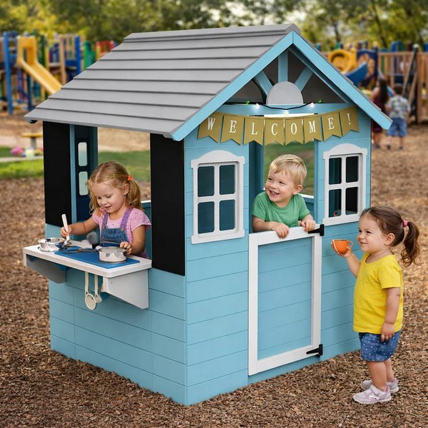 Продукт GINGER HOME - Детска дървена къща за игра с кухня – 110×103×137 см - 0 - BG Hlapeta