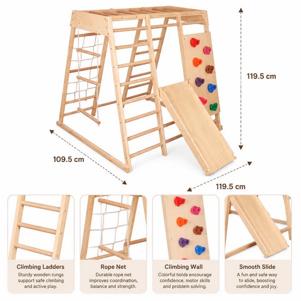 Продукт GINGER HOME - Детска Дървена Катерушка 119.5x109.5x119.5 см - 0 - BG Hlapeta
