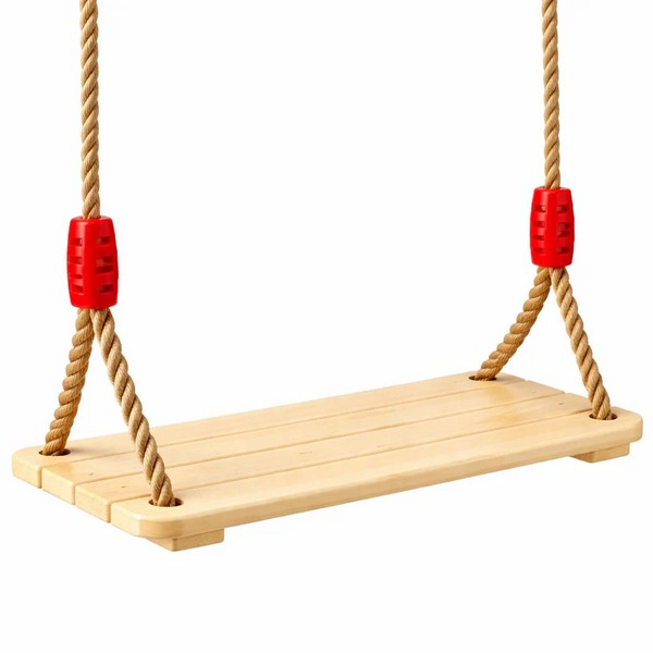 GINGER HOME - Детска Дървена Люлка за Двор с Въжета