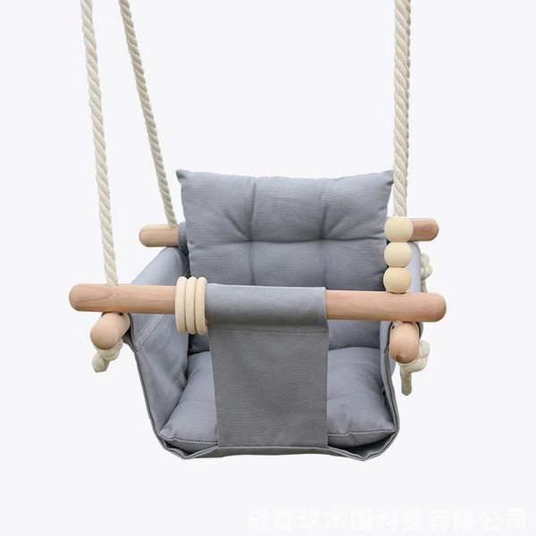 Продукт GINGER HOME Scandi – Детска Дървена Люлка Мека Памучна Седалка с Облегалка, 28×28×196 см - 0 - BG Hlapeta