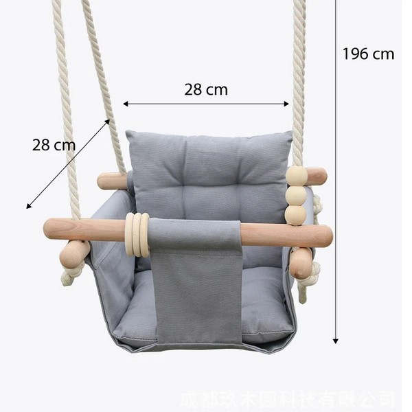 Продукт GINGER HOME Scandi – Детска Дървена Люлка Мека Памучна Седалка с Облегалка, 28×28×196 см - 0 - BG Hlapeta