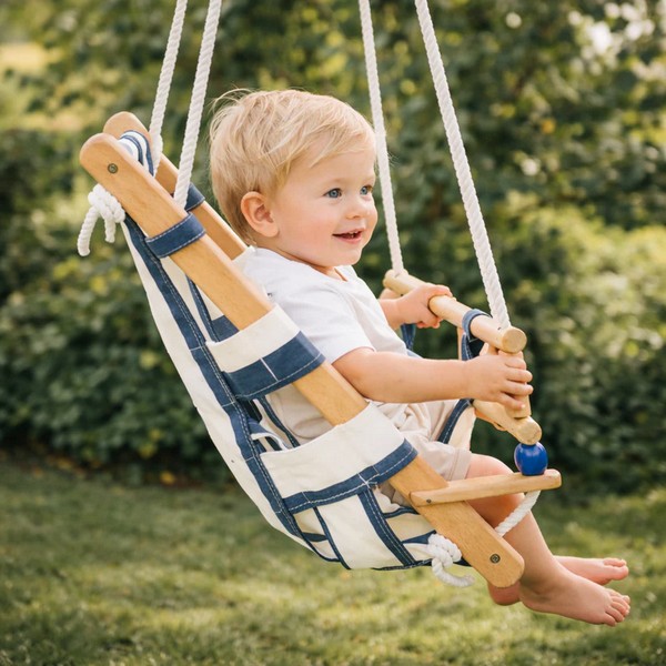 Продукт GINGER HOME - Детска Дървена Люлка Тип Шезлонг  - 0 - BG Hlapeta