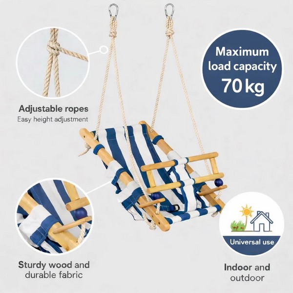 Продукт GINGER HOME - Детска Дървена Люлка Тип Шезлонг  - 0 - BG Hlapeta