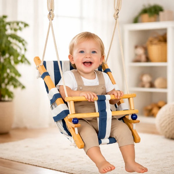 Продукт GINGER HOME - Детска Дървена Люлка Тип Шезлонг  - 0 - BG Hlapeta