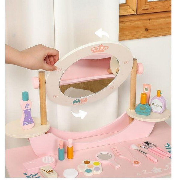 Продукт TEANTOYS - Детска дървена тоалетка с огледало и аксесоари - 0 - BG Hlapeta