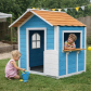 Продукт GINGER HOME Детска Дървена Къщичка за Игра – За Ролеви Игри, Двор и Градина, Синя, 118×138×132.5 см - 7 - BG Hlapeta
