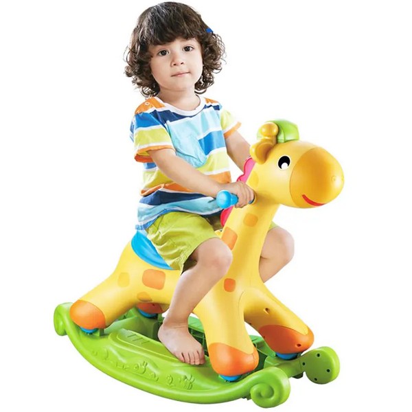TEANTOYS - Детска люлка и яздилка 2 в 1 - с колелца и стабилна основа
