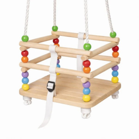 GINGER HOME - Детска Дървена Люлка с Колан и Бордове