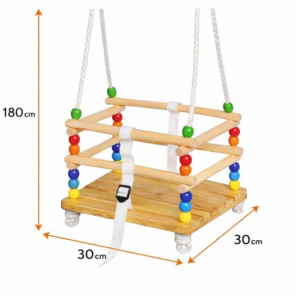 Продукт GINGER HOME - Детска Дървена Люлка с Колан и Бордове - 0 - BG Hlapeta