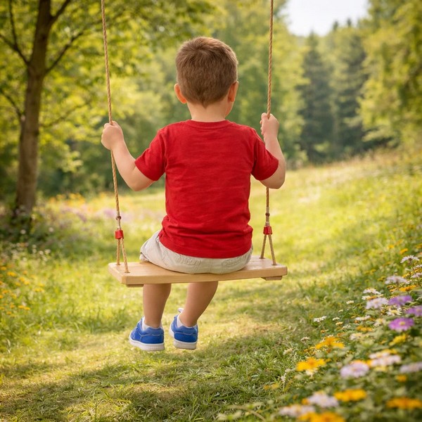 Продукт GINGER HOME - Детска Дървена Люлка за Двор с Въжета - 0 - BG Hlapeta