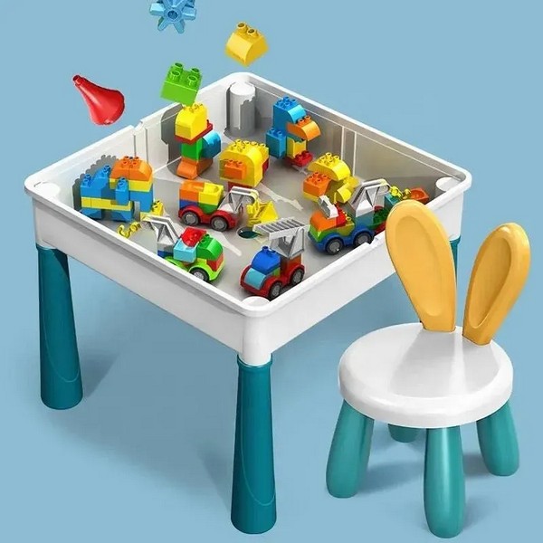 Продукт TEANTOYS - Детска маса за конструктор със столче 200+ части - 0 - BG Hlapeta