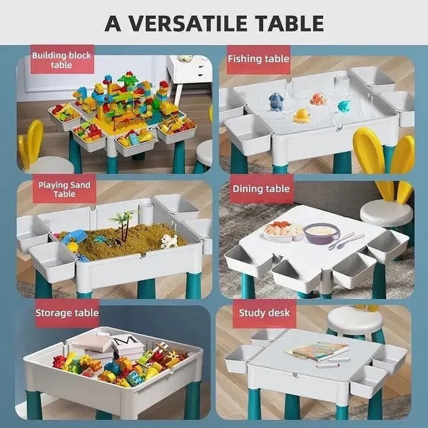 Продукт TEANTOYS - Детска маса за конструктор със столче 200+ части - 0 - BG Hlapeta