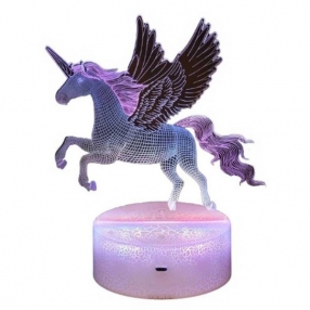 Robe Toy Крилат еднорог - Детска нощна 3D LED лампа, променящи се цветове, 20 см Robe Toy Крилат еднорог - Детска нощна 3D LED лампа, променящи се цветове, 20 см