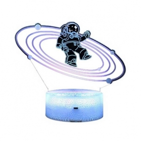 Robe Toy Космонавт - Детска нощна декоративна лампа 3D, променящи се цветове, 20 см