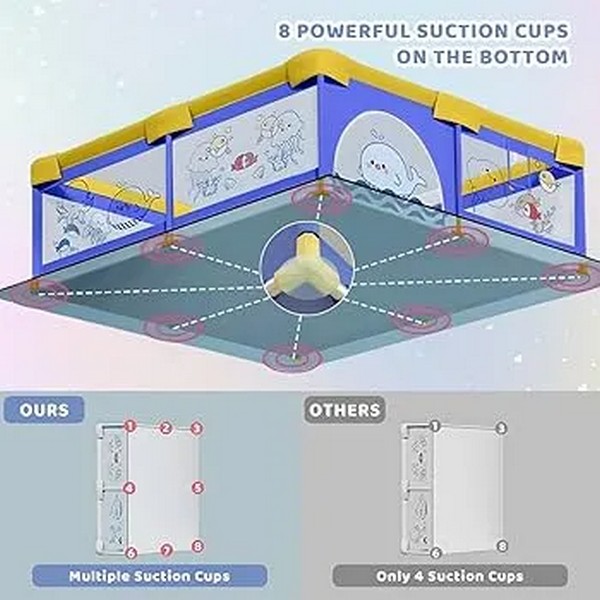 Продукт TEANTOYS - Детска ограда за игра 2 × 2 метра с 50 цветни топки - 0 - BG Hlapeta