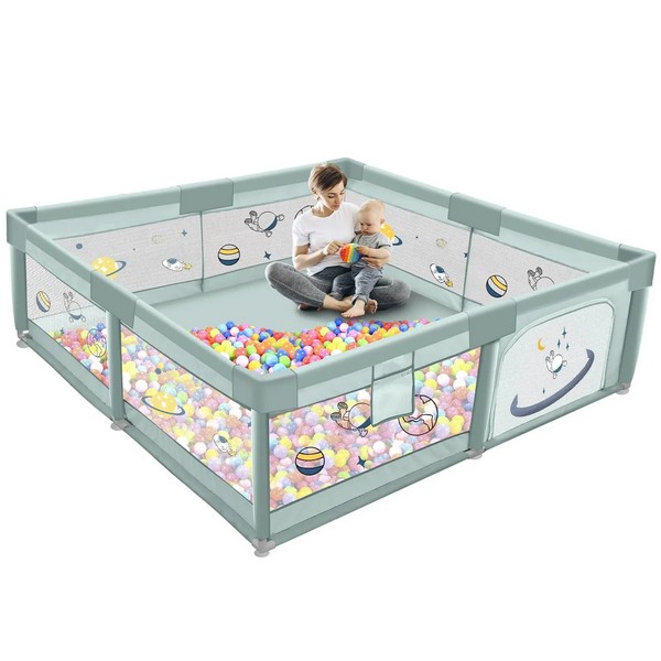 Продукт TEANTOYS - Детска ограда за игра 2 × 2 метра с 50 цветни топки - 0 - BG Hlapeta