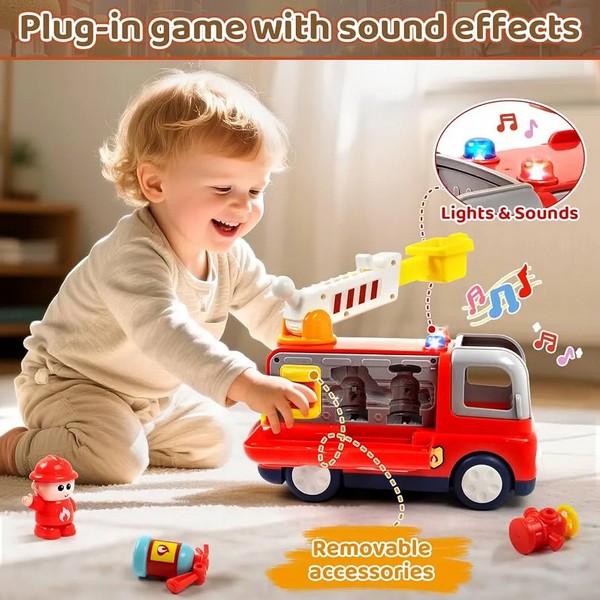 Продукт TEANTOYS - Детска пожарна кола с въртяща се стълба, светлини и звуци - 0 - BG Hlapeta