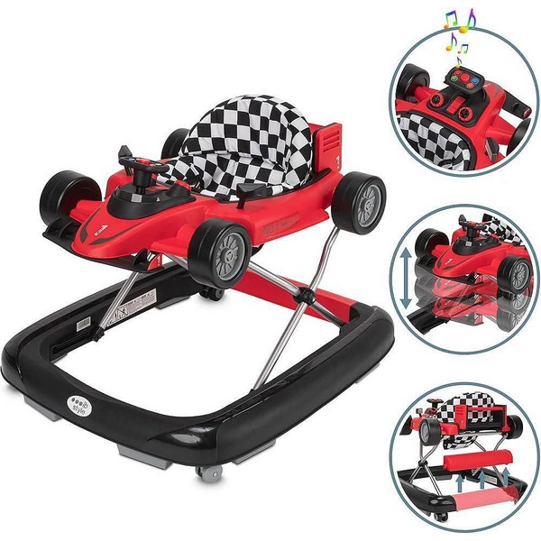 Продукт TEANTOYS - Детска проходилка и уокър 2 в 1 с дизайн на състезателна кола - 0 - BG Hlapeta