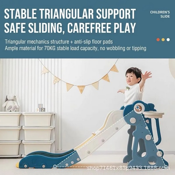 Продукт TEANTOYS - Детска сгъваема пързалка с баскетболен кош - 0 - BG Hlapeta