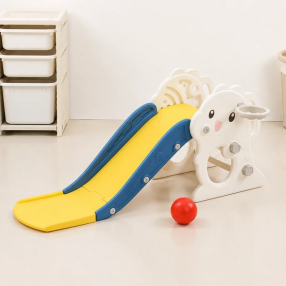 TEANTOYS - Детска сгъваема пързалка с баскетболен кош