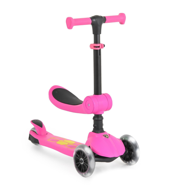 Продукт TEANTOYS - Детска тротинетка 2в1 Lamborghini със седалка и светещи гуми - 0 - BG Hlapeta