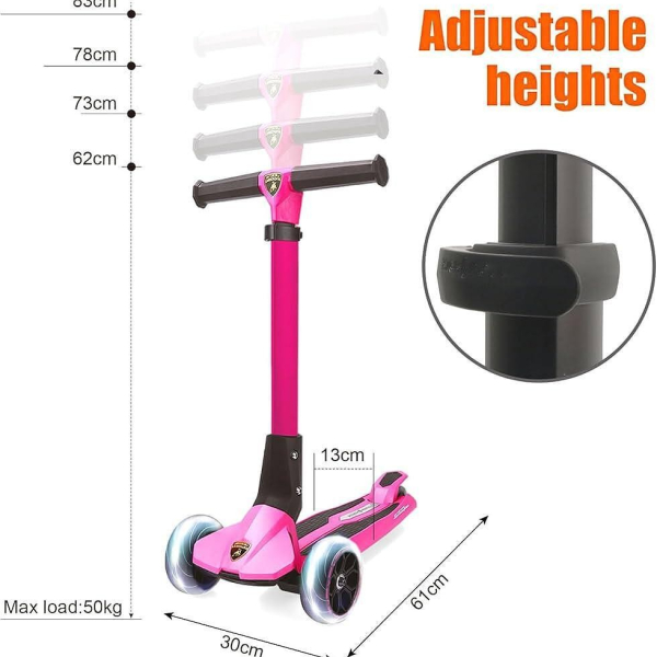 Продукт TEANTOYS Детска тротинетка Lamborghini – регулируема височина със светещи колела - 0 - BG Hlapeta