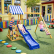 GINGER HOME - 4 в 1 – Пързалка 1.8 м, 2 Люлки, Катерушка и Въжена Мрежа, 308×318×244 см