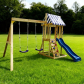 Продукт GINGER HOME - 4 в 1 – Пързалка 1.8 м, 2 Люлки, Катерушка и Въжена Мрежа, 308×318×244 см - 3 - BG Hlapeta