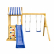GINGER HOME - 4 в 1 – Пързалка 1.8 м, 2 Люлки, Катерушка и Въжена Мрежа, 308×318×244 см 2