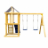 GINGER HOME - 4 в 1 – Пързалка 1.8 м, 2 Люлки, Катерушка и Въжена Мрежа, 308×318×244 см 3