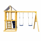 Продукт GINGER HOME - 4 в 1 – Пързалка 1.8 м, 2 Люлки, Катерушка и Въжена Мрежа, 308×318×244 см - 8 - BG Hlapeta