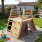 Продукт GINGER HOME - Детска дървена пързалка с катерушка за двор, 285×152×123 см - 1 - BG Hlapeta