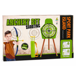 TEANTOYS - Детски комплект за стрелба с лък, стрели и мишена на стойка