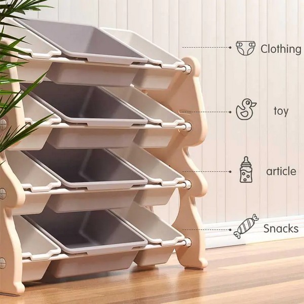 Продукт Feelkids - Детски органайзер за играчки на 4 нива и 12 подвижни кутии - 0 - BG Hlapeta