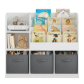 Продукт GINGER HOME - Етажерка с Рафтове за Играчки и Книги, 3 Текстилни Кутии, Дървен - 11 - BG Hlapeta