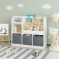 Продукт GINGER HOME - Етажерка с Рафтове за Играчки и Книги, 3 Текстилни Кутии, Дървен - 3 - BG Hlapeta