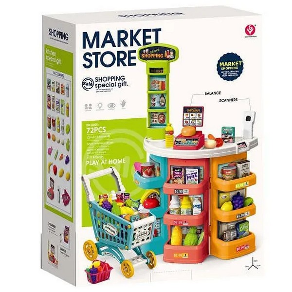 Продукт TEANTOYS - Детски супермаркет с количка – 72 части - 0 - BG Hlapeta
