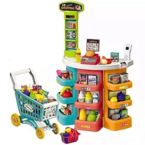 TEANTOYS - Детски супермаркет с количка – 72 части TEANTOYS - Детски супермаркет с количка – 72 части