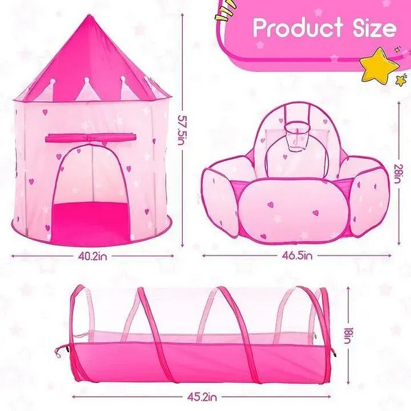 Продукт TEANTOYS - Детски замък с тунел и басейн 3в1 - 0 - BG Hlapeta