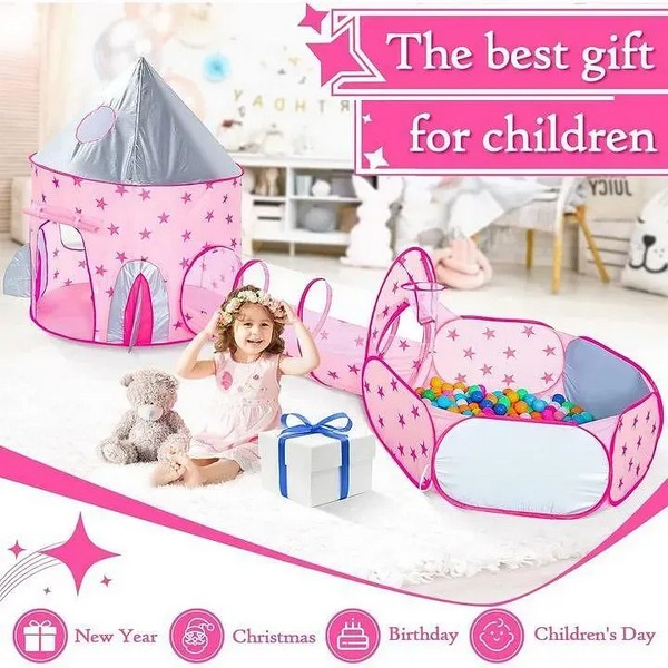 Продукт TEANTOYS - Детски замък с тунел и басейн 3в1 - 0 - BG Hlapeta