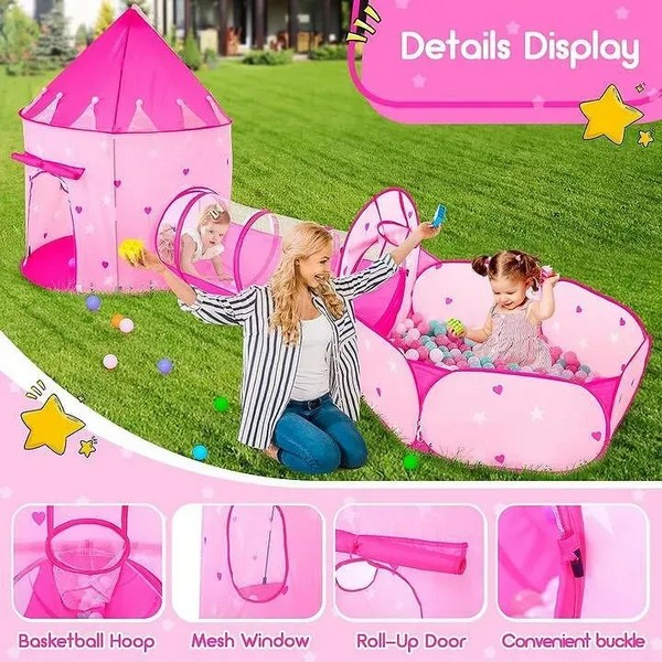 Продукт TEANTOYS - Детски замък с тунел и басейн 3в1 - 0 - BG Hlapeta